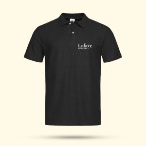 Czarna, wygodna koszulka polo z logo Lafaye.