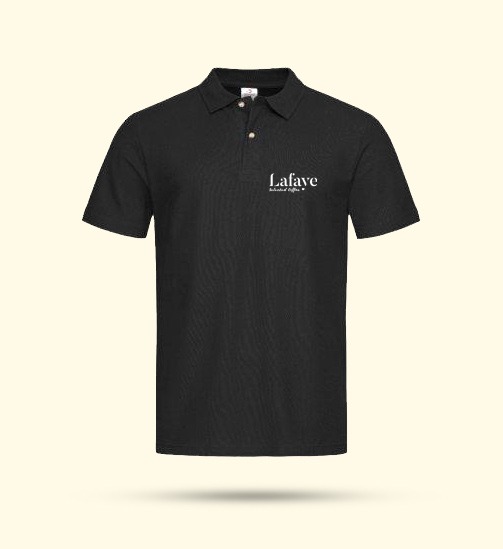 Czarna, wygodna koszulka polo z logo Lafaye.